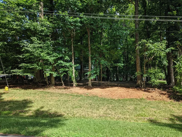 After yard cleanup — cleared and graded lot