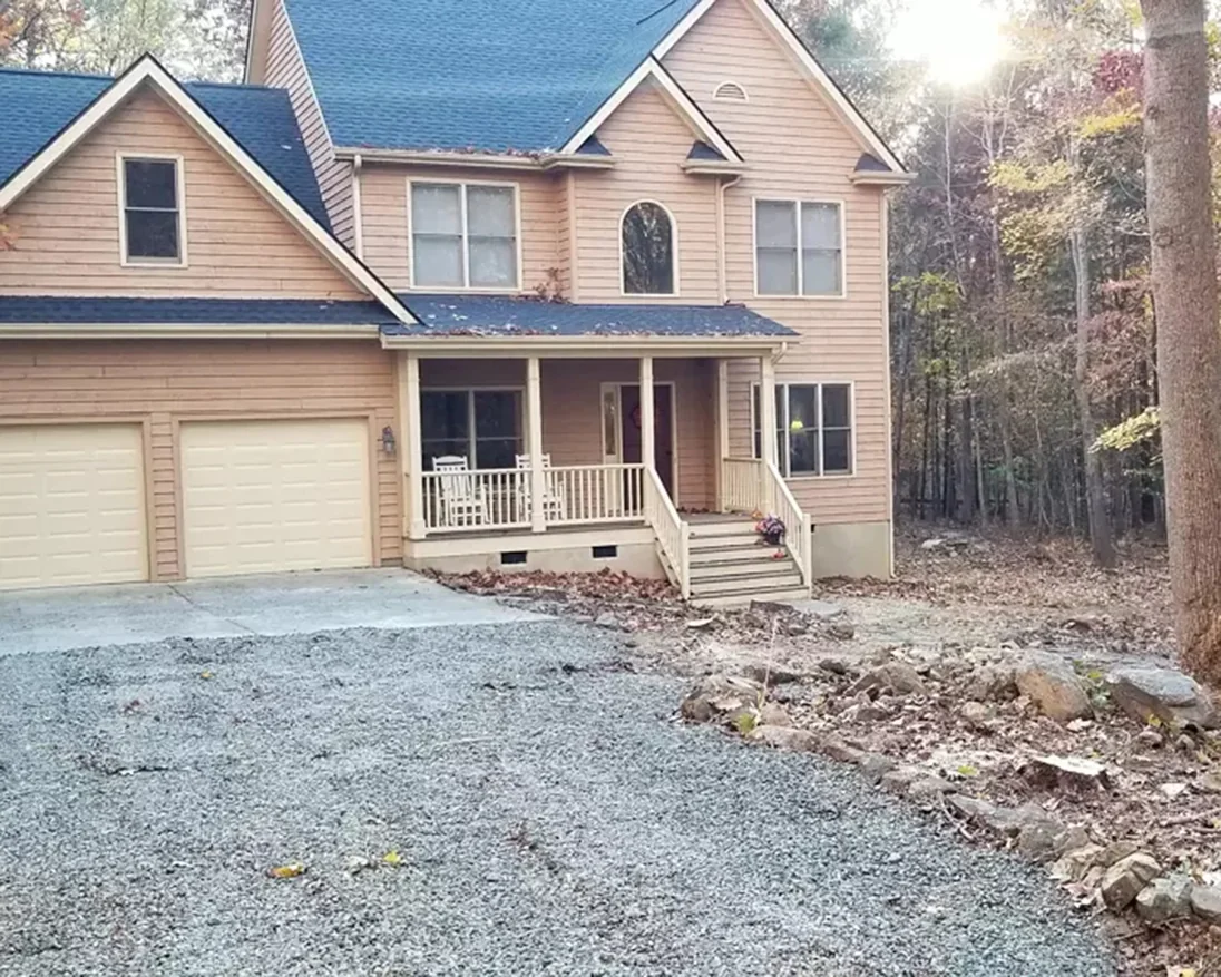 After lot clearing — reclaimed open yard